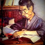 津田青楓　「研究室に於ける河上肇像」1926（大正15）年